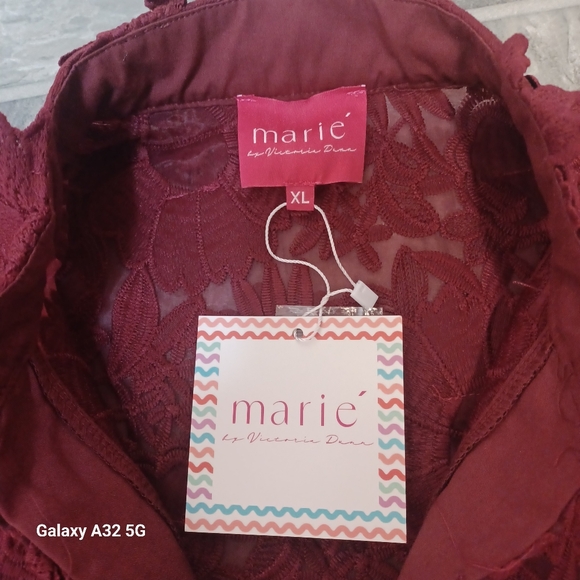 Marie  by Victoria dunn Dress Deep Red Lace And Size XL - Picture 12 of 14